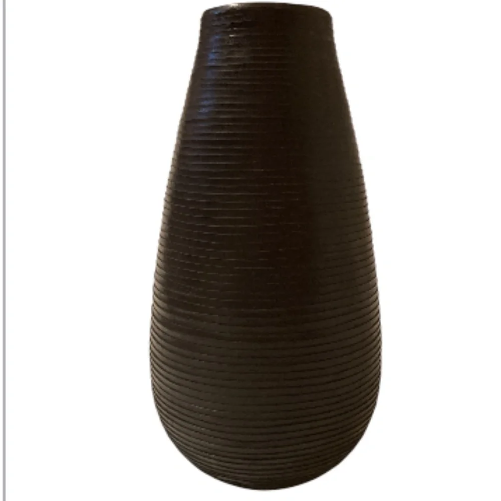 Crate & Barrel Leather Spiral Wrapped Vases
